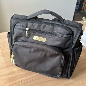 Ju-Ju-Be Black Diaper Bag with Durable Nylon and Gold Hardware